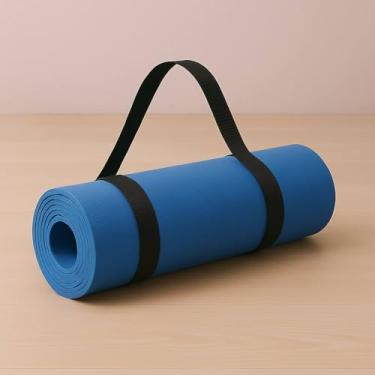 Imagem de Tapete de Yoga EVA 5mm 170x55cm – Leve, Antiderrapante e Lavável | Para Yoga, Pilates e Alongamento | Com Alça de Transporte (Azul)