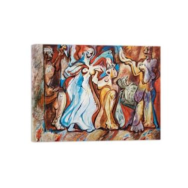 Imagem de Abstrato lona wall art pinturas famosas-Sem título-Poster e impressões para decoração casa sala de estar 60x80cm24x31in Sem Moldura