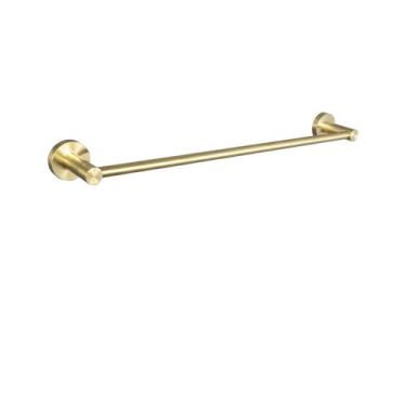 Imagem de Kit de acessórios para banheiro dourado - Toalheiro com suporte para papel higiênico e ganchos para roupão | Conjunto de 3 peças, Toalheiro individual