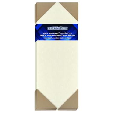 Imagem de 50 folhas de papel de cobertura de pergaminho branco de 29,5 kg 10 x 28 cm tamanho de meia carta cortado longo - folhas coloridas com peso de cartolina - Semblância de pergaminho imprimível