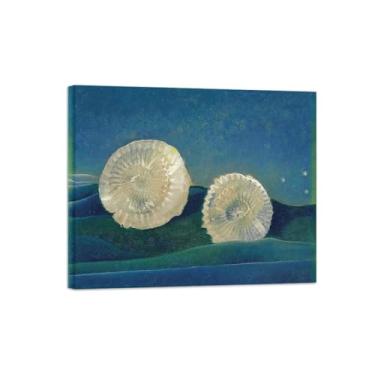 Imagem de Abstrato lona wall art pinturas famosas-Conchas-Pôster e impressões para decoração casa pronta para pendurar 20x25cm8x10in Tela Embrulhada