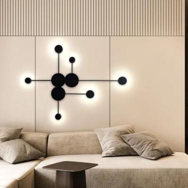 Imagem de GZZBMY Arandelas de parede modernas de LED de metal acrílico para iluminação de parede luminárias de parede nórdicas minimalistas para sala de estar interna quarto corredor decoração de escritório