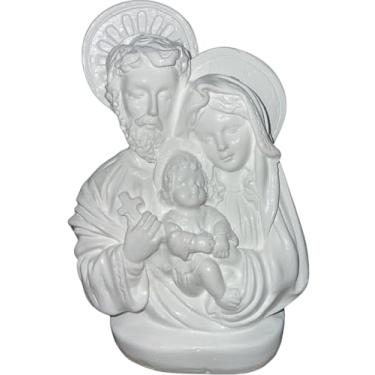 Imagem de Estátua Sagrada Família em Gesso (Branco), 15 cm Altura para Decoração Religiosa Escultura Decorativo Presente Católico Imagens Lembrança Filho Mãe
