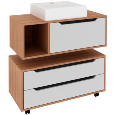 Imagem de Kit Balcão e Gabinete de Banheiro com Cuba Karina - Tecnomobili, Amênd