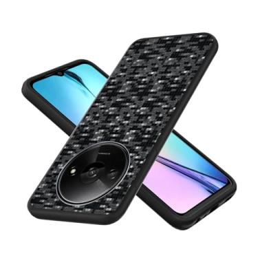 Imagem de Aroepurt Capa compatível com Xiaomi Redmi A3 / A3x capa de telefone fina TPU macio silicone 3D reflexivo mudança fosco superfície preta