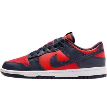 Imagem de Nike Tênis masculino retrô Dunk Low, University Red Obsidian White, 43