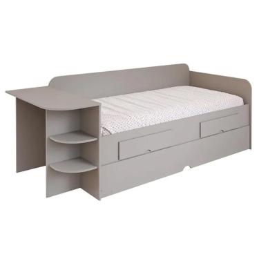 Imagem de Sofá Cama Solteiro Helena c/ 2 Gavetas e Auxiliar Fendi Cimol - Permóbili