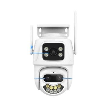 Imagem de Câmera IP 4K WIFI 9MP PTZ Externa Três Lentes AI Detecção Humana IP66 