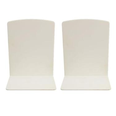 Imagem de 2 PCs Plástico White BookendEnd Simples e Modern Book Shelf Helf Desktop Book Arquive Magazine Organizer
