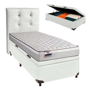 Imagem de Conjunto Cama Box Bau Blindado Solteiro + Colchão Molas Ensacadas Hano