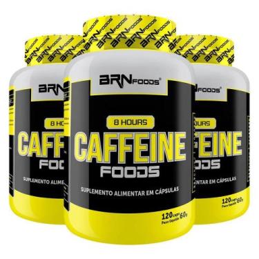 Imagem de Kit 3X 8 Hours Caffeine - 120Caps - Brn Foods