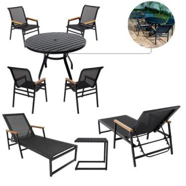 Imagem de Kit Praia Completo Jogo de Mesa e Espreguiçadeiras para Piscina - Noss