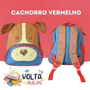 Imagem de Mochila Infantil Cachorro Vermelho Com Alças