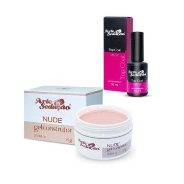 Imagem de Kit Gel Led Uv Autonivelante Nude 24G + Top Coat Brilho 10G - Arte Sed