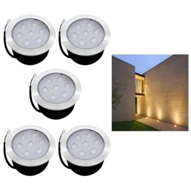 Imagem de 5 Embutido Solo 7w Balizador Led Blindado Ip67 Inox Spot Chão Piso - M