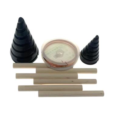 Imagem de Nishiyuenyi 2x Coil Winding Jigs, Antenas de estacas de madeira de fio de cobre para jardinagem de cobre, fabricação de antenas, vegetais e plantas, Preto
