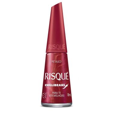 Imagem de Esmalte Vermelho Risqué & Chilli Beans Para Te Vermelhor Metálico 8ml