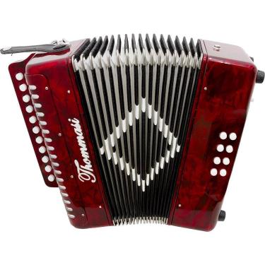 Imagem de Acordeon 8 Baixos 21 Botões Ta 821Bs Vermelho Thommasi