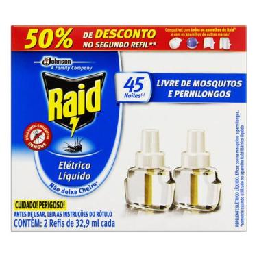 Imagem de Repelente Elétrico Líquido Raid Refil Regular 2 unidades 32,9 ml cada