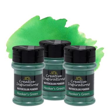 Imagem de Creative Inspirations Tinta aquarela em pó pacote com 3 - garrafa coqueteleira de 38 g, verde Hookers - pigmentos cristalinos solúveis em água à base de corante - não tóxico, perfeito para efeitos