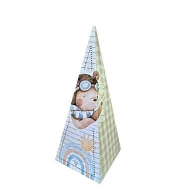 Imagem de Caixinhas Para Doce Urso Aviador— Decoração de Festa Infantil, Lembrancinha, Mesa de Doces Personalizada — Kit com 10 unidades