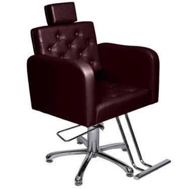 Imagem de  Cadeira Tokyo Fixa Hidráulica Para Salão  Marrom café - moveis e comp