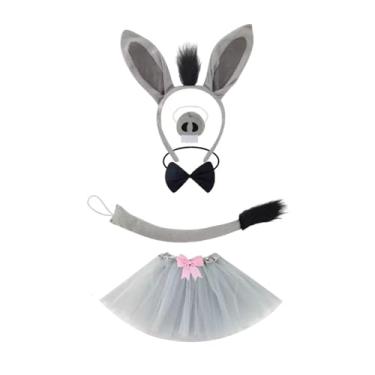 Imagem de UGPLM Acessórios para fantasias de burro, conjunto de papéis, adereços de animais de Halloween para carnavais, com Saia de Tule