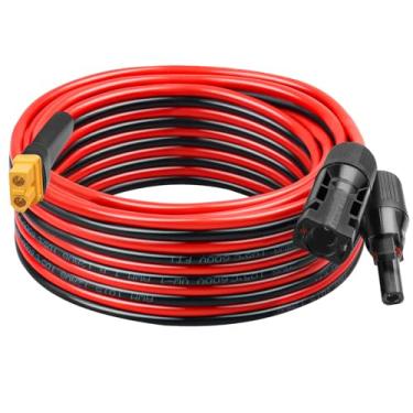 Imagem de XRDS -RF Cabo solar para XT60 de 12 AWG 6 m – cobre estanhado, fio fêmea solar XT60 resistente para painel solar, bateria e estação de energia, baixa resistência e resistente ao calor