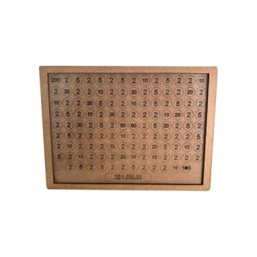 Imagem de Cofre Caixa De Dinheiro Desafio 1 MIL 5 MIL 10 MIL Reais Cofrinho Madeira Mdf Wood Box(1 MIL)