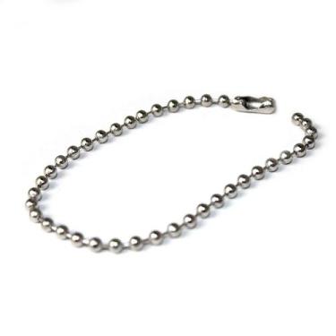 Imagem de Corrente De Bolinha Prata P/ Chaveiro 12cm Com 50 Unidades - RUSSO ART