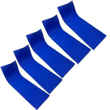 Imagem de Colchonete De Espreguiçadeira De Piscina Liso Azul 5un - DreamInBox