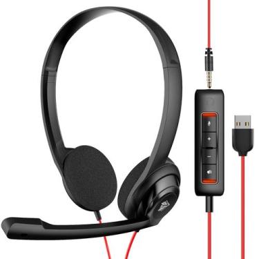 Imagem de Fone de ouvido NUBWO HW02 USB para computador com microfone preto