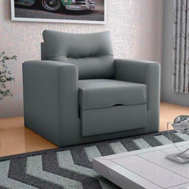 Imagem de Sofa Cama Poltrona 1 Lugar Solteiro 0,90 Larg Marissol Matrix Suede Cinza