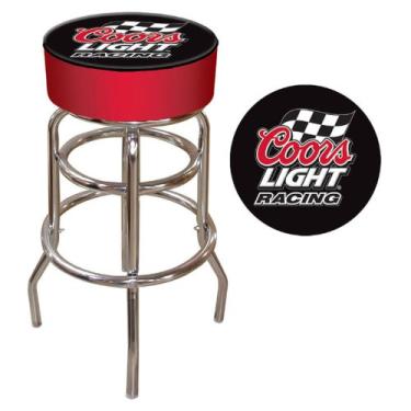 Imagem de Coors Light Racing – Banco de bar giratório acolchoado