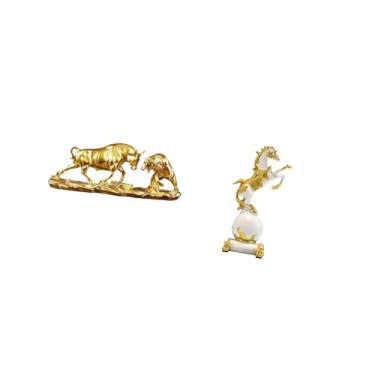 Imagem de Bothyi Coleção de Estatuetas Modernas de Cavalo Touro, Escultura Animal Feng Shui em Estilo Chinês para Mesa, Centro de Mesa, Sala de Estar, Quarto, Presente