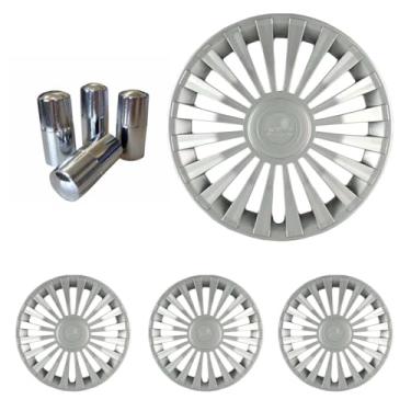 Imagem de Jogo Calota Aro 13 Europa Premium Palio Uno Siena Mobi Strada Fiorino Doblo Argo Idea Punto Cronos Toro Linea + Selo Resinado + Tampa Ventil Cromada