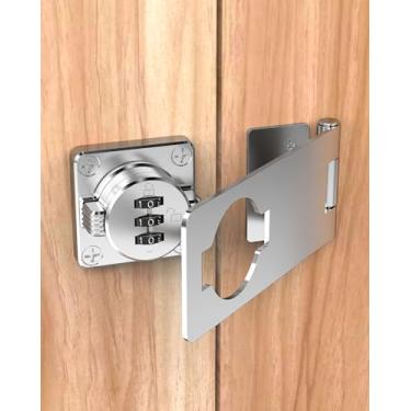 Imagem de Fechaduras de ferrolho de senha de gabinete, fechadura de combinação de porta de armário, trava de ferrolho de senha, trava de combinação de 3 dígitos para portas de armário – Trava de trava de