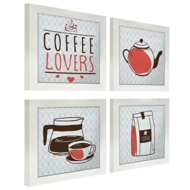 Imagem de Quadro Decorativo Cozinha Café Padaria Copa 20x20cm Kit 4 un - SHD  So