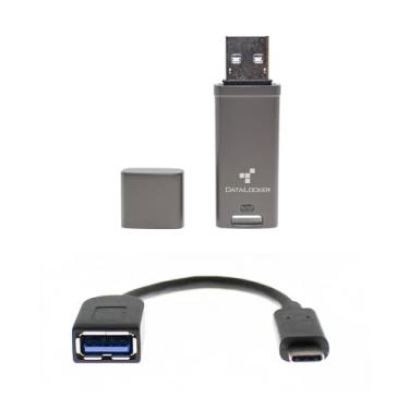 Imagem de DataLocker Pen drive USB criptografado DL GO | USB 3.2 Geração 1 | AES 256-bit XTS | FIPS 197 | IP68 robusto | Compatível com TAA com adaptador USB-C - 64 GB