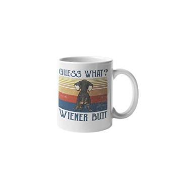 Imagem de Guess What Wiener Butt Coffee Mug Dog Puppy Dachshund Funny Cute Motivation Inspiration 11-ounce White Ceramic Cup CMP00152.