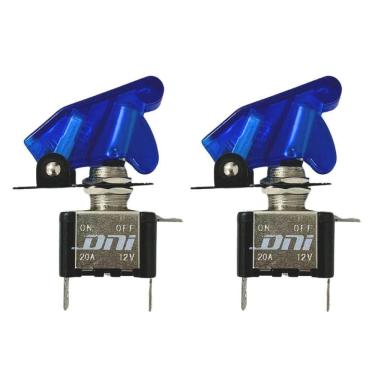 Imagem de Kit 2 Chave Botão Liga Desliga 2 Posições 12V Led Azul