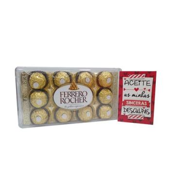 Imagem de Kit Pedido de desculpas Chocolate Ferrero Rocher Com 12 Amor