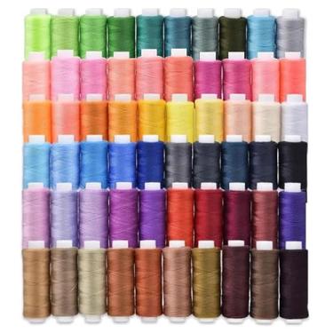 Imagem de Bobina sortida de linha de costura de 60 cores, poliéster BetterJonny 250 jardas por carretéis conjunto de carretel de linha de costura multiuso para costura manual e à máquina