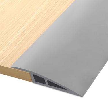 Imagem de Faixa de transição de piso de porta de vinil fita autoadesiva para borda de porta laminada limite de 0,9 cm a 4/12.7 cm (cinza, 10 pés)