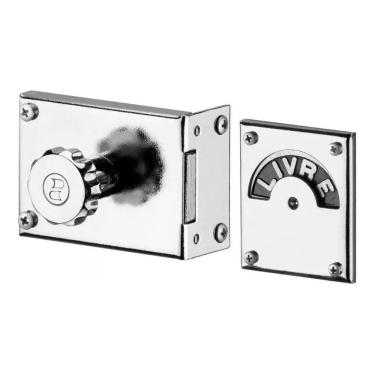 Imagem de Fechadura Para Banheiro Livre/Ocupado Cromada Soprano