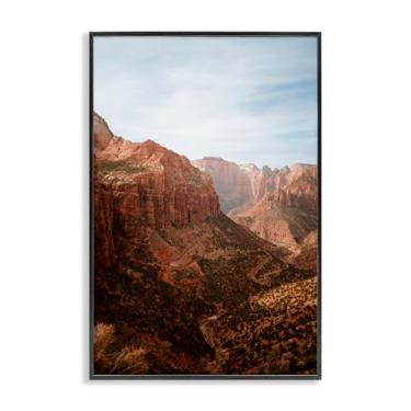 Imagem de Stupell Industries Arte giclée emoldurada preta com vista de Zion Canyon, design de Jade Sharp Photo, 61 x 40 cm