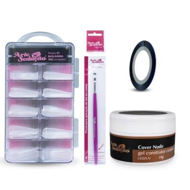 Imagem de Kit Gel Cover Nude + Pincel +100 Molde f1 Bailarina + Brinde