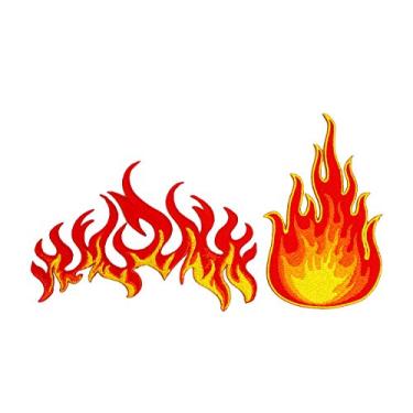 Imagem de Graphic Dust Flames Fire Biker Motorcycle Racing Hot Fireball Tattoo Heavy Metal Car Applique Bordado Ferro On Patch
