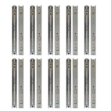 Imagem de Kit 20 corrediça telescópica 30cm para gaveta trilho 10 par