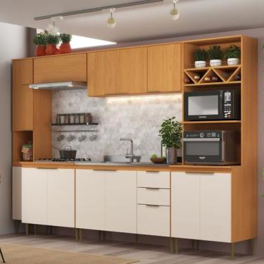 Imagem de Cozinha Modulada 6 Peças 13 Portas 2 Gavetas Angelina - Angelin OffWhi